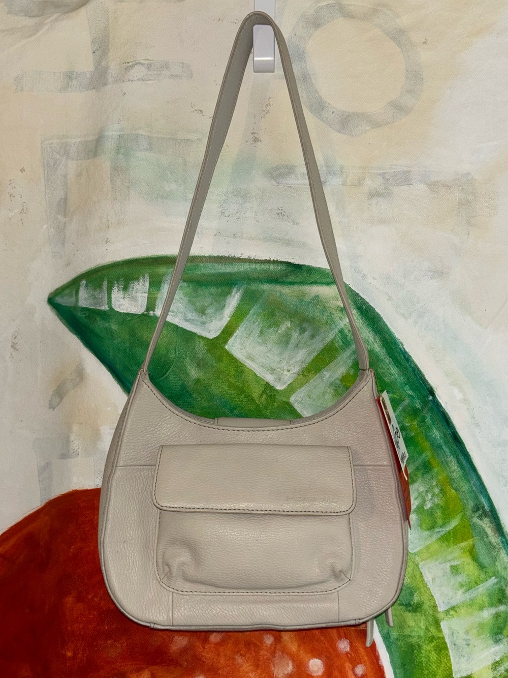 Fossil Light Beige Leather Shoulder Bag